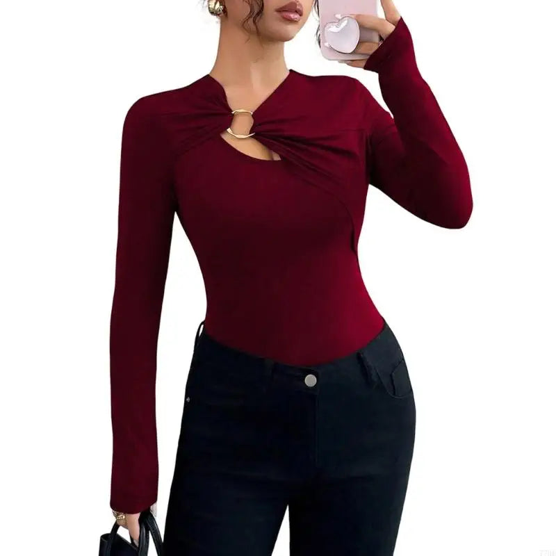 Pull tricoté à col en v pour femmes