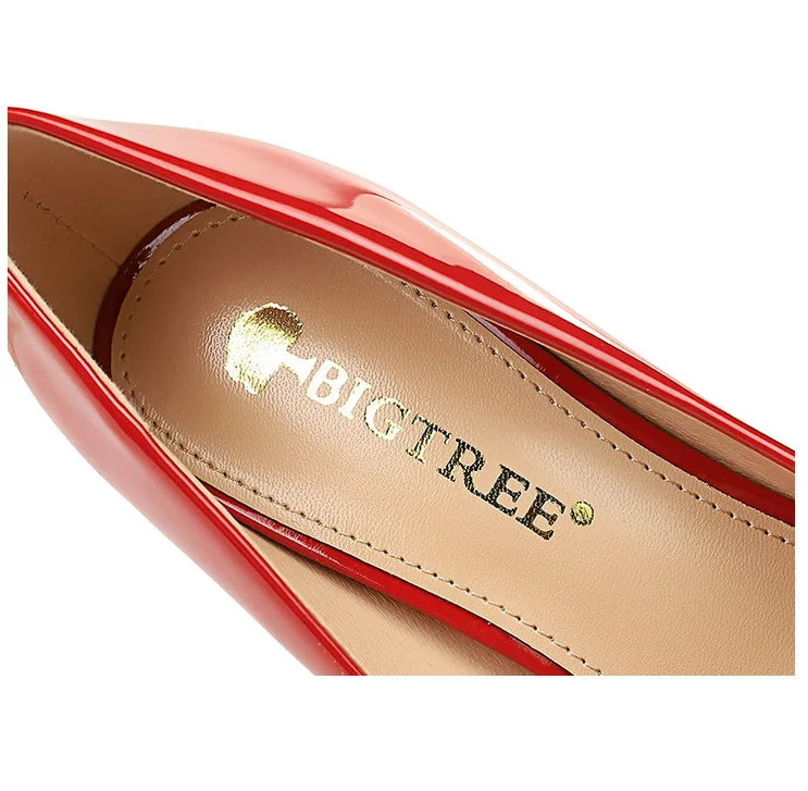 Escarpins pointus en cuir verni pour femmes