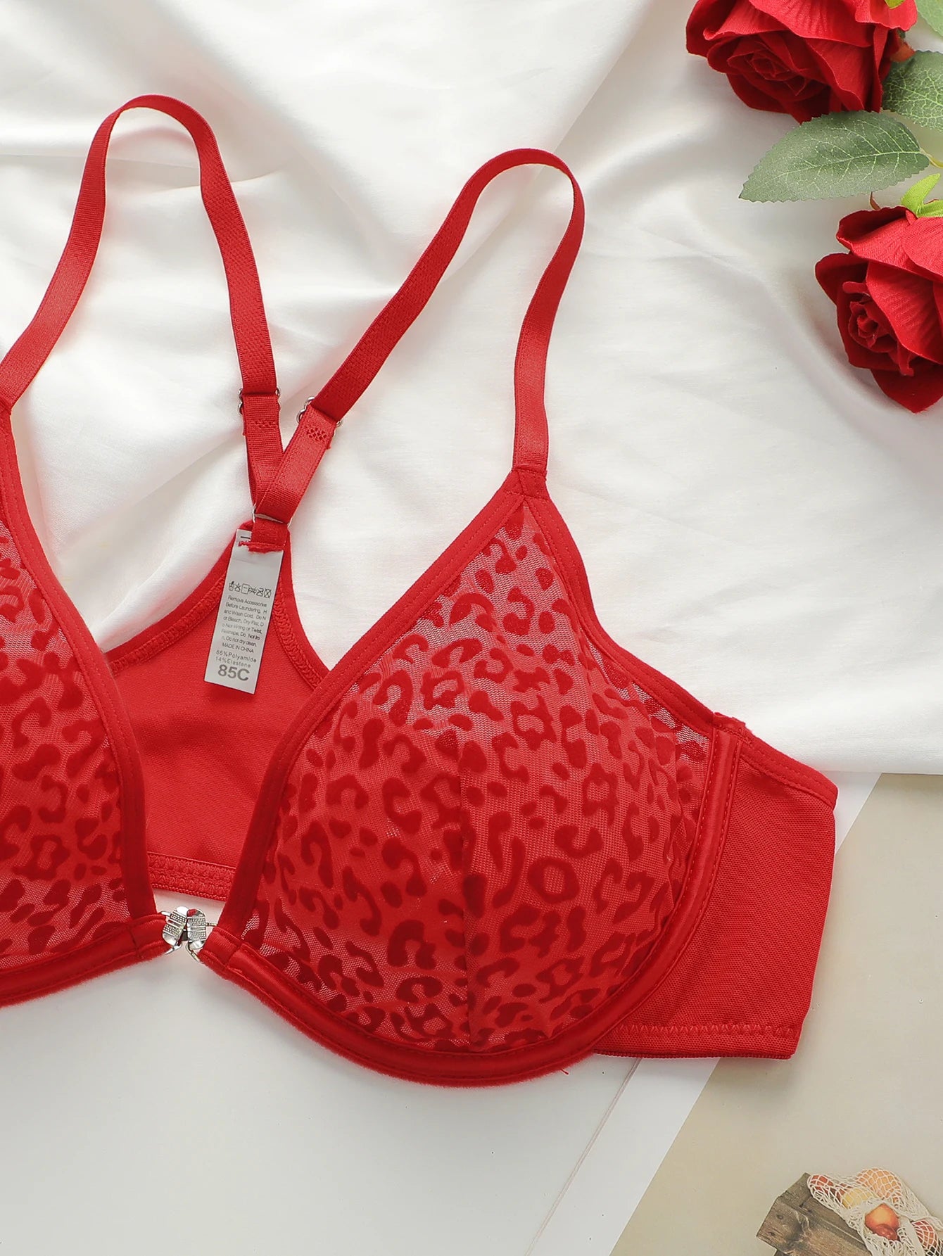 Ensemble de lingerie sexy à imprimé léopard pour femmes