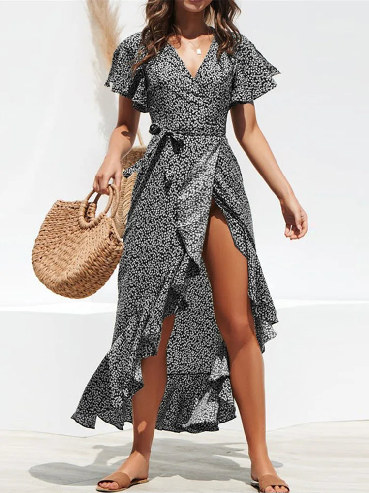 Robe longue en mousseline de soie pour femmes