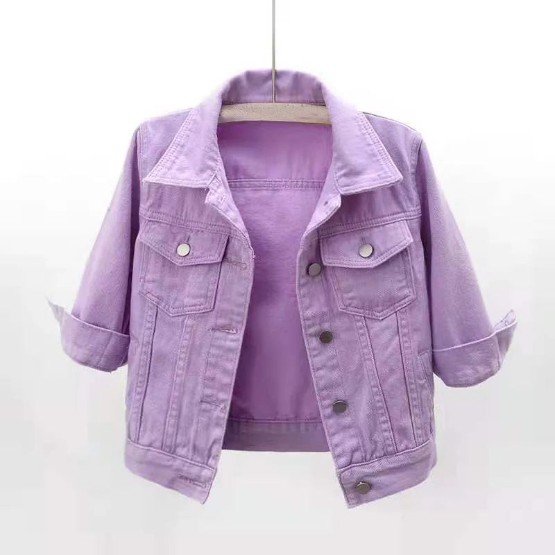 Veste en jean courte pour femmes