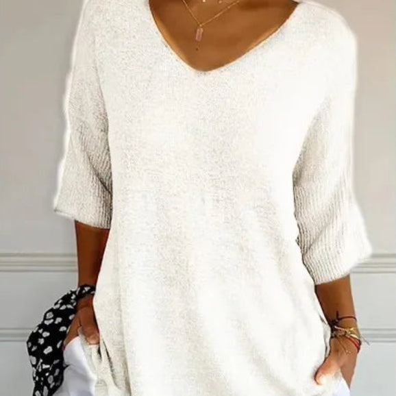 Pull décontracté à col en V pour femmes