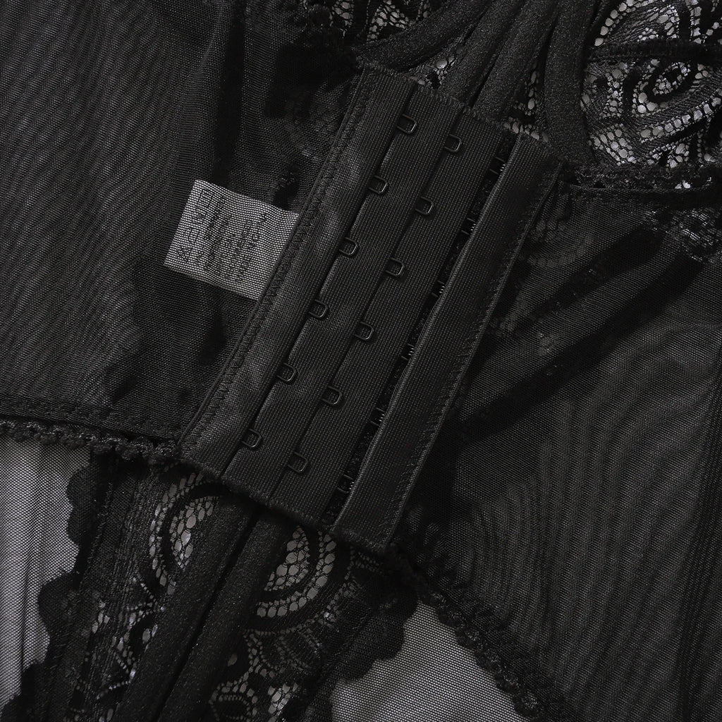 Corset en dentelle brodée de fleurs pour femmes