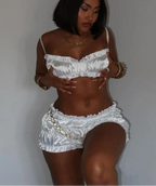 Ensembles shorts pantalons deux pièces pour femmes