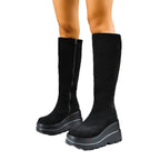 Bottes au-dessus du genou doublées de polaire pour femmes