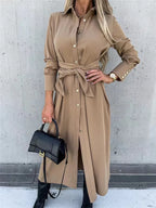 Robe chemise à manches longues pour femmes