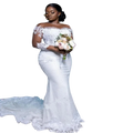 Robe de mariée sirène en dentelle pour femmes
