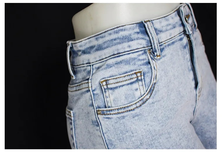 Jean taille moyenne vintage américain pour femmes