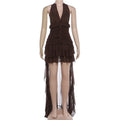 Robe moulante sexy à col en V et dos nu pour femmes
