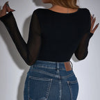 Body en maille moulante pour femmes