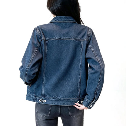 Veste en Jean Bleu Femme – Classique Boutonnée