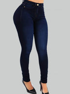 Pantalon en jean long en coton élastique pour femmes