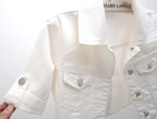 Veste courte en jean avec manches mi-longue pour femmes