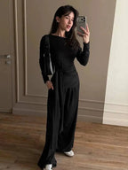 Ensemble 2 pièces en tricot pour femmes