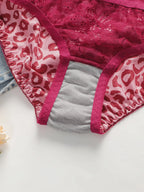 Ensemble sexy en dentelle imprimé léopard rose pour femmes