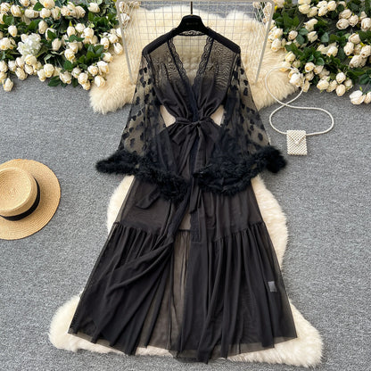Robe Cardigan Femme – Élégante et Transparente
