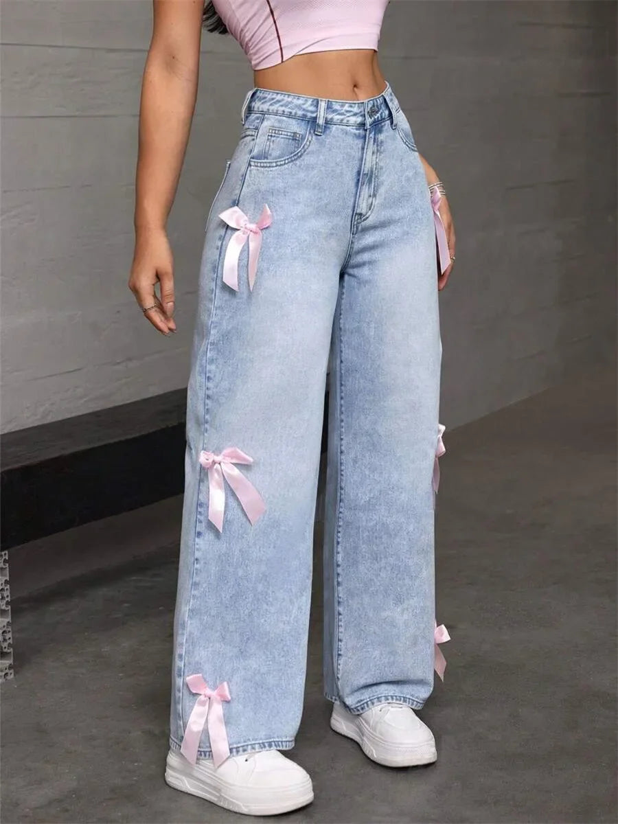 Jean vintage taille haute pour femmes