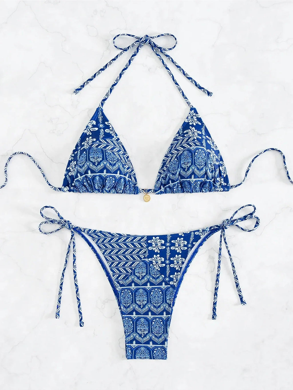 Ensemble maillot de bain 2 pièces soutien-gorge Push Up et string  pour femmes