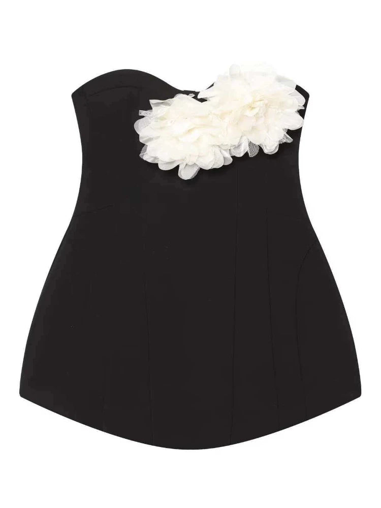 Robe bustier mini fleurie d'été pour femmes