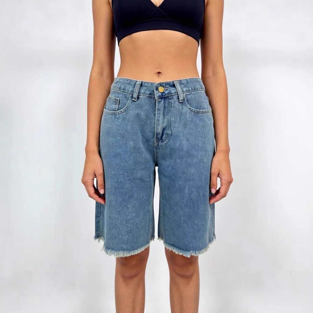 Short en jean ample vintage pour femmes