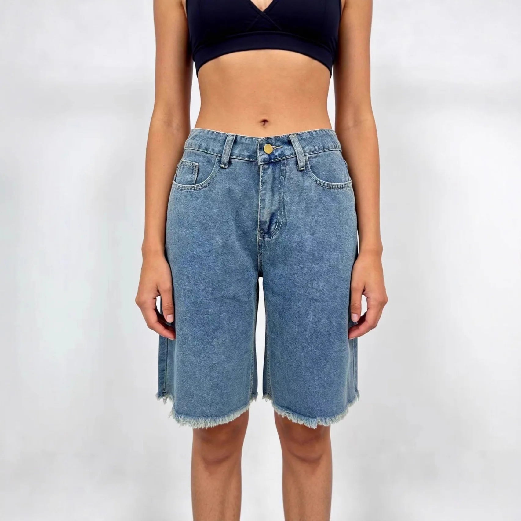 Short en jean ample vintage pour femmes