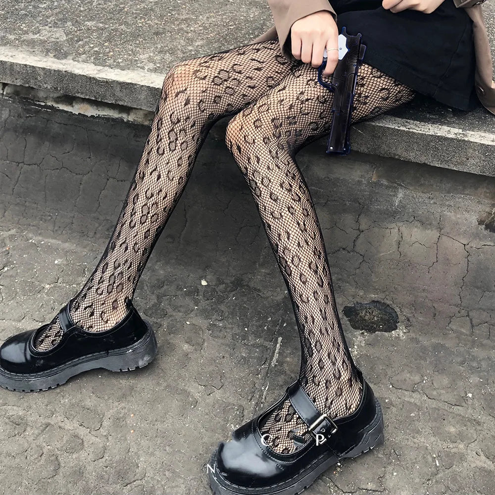 Collants résille floraux sexy pour femmes