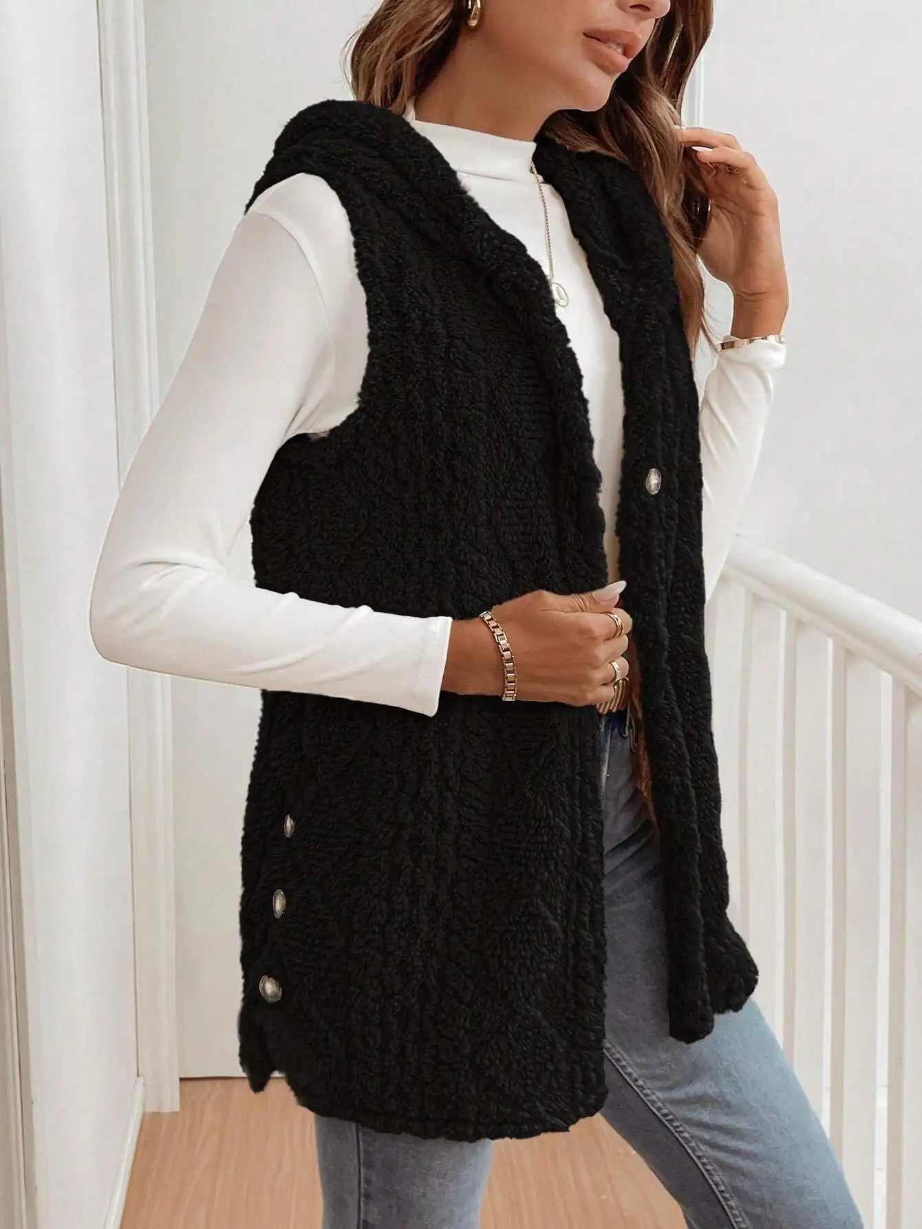 Gilet ample sans manches pour femmes