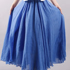 Jupe maxi en lin taille haute pour femmes