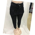 Pantalon décontracté en jean déchiré à taille élastique pour femmes
