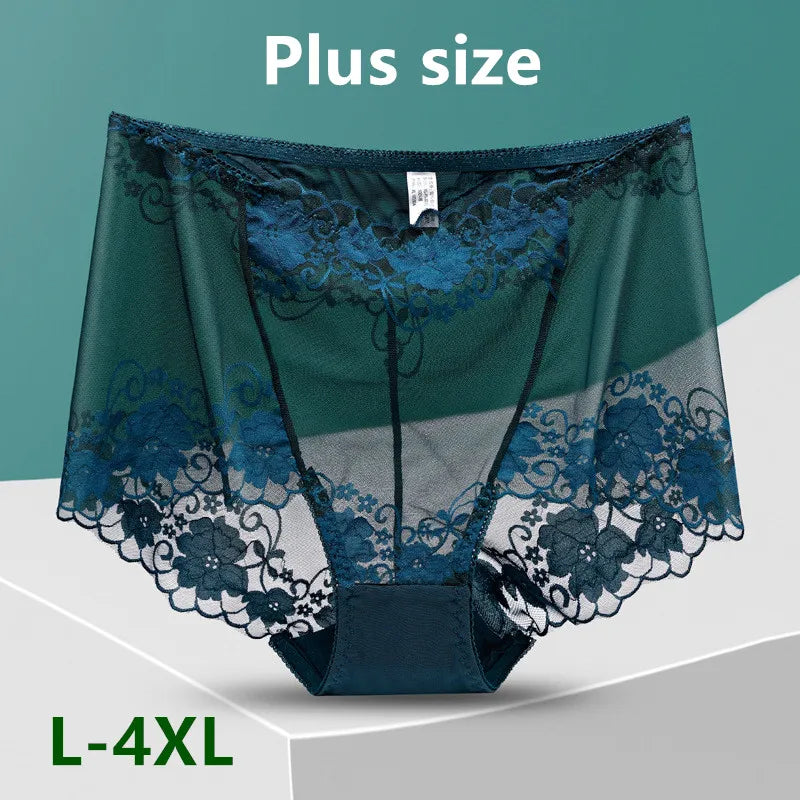 Culotte grande taille taille haute maille creuse sans couture pour femmes