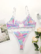 Ensemble soutien-gorge et string coloré pour femmes