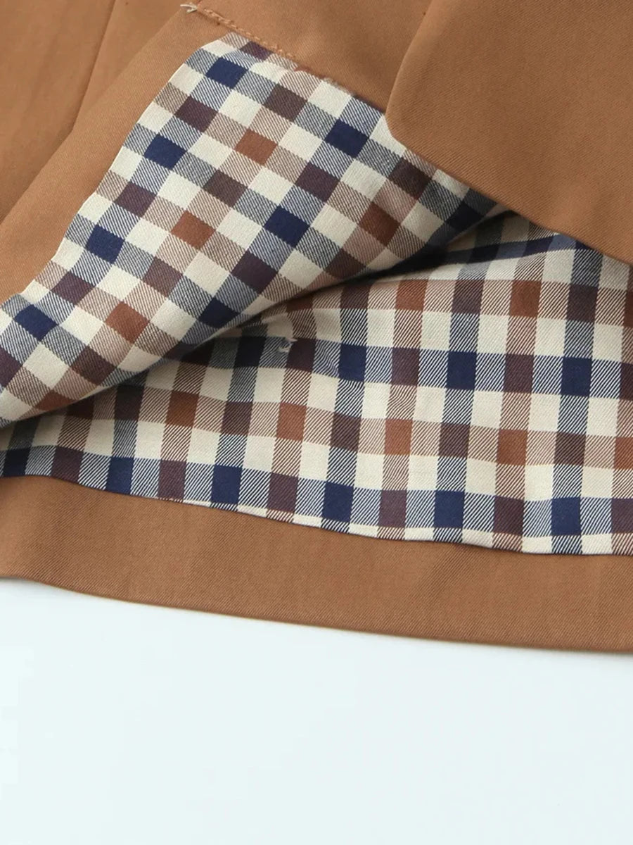 Veste courte à carreaux de couleur pour femmes