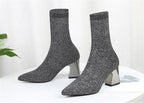 Bottines extensibles en tricot de haute qualité pour femmes