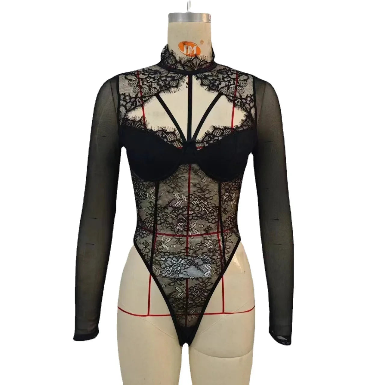 Body gainant en dentelle avec coussinets pour femmes