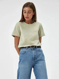 T-shirt d'été 100 % coton pour femmes