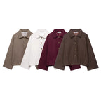 Manteau court en laine mélangée pour femmes