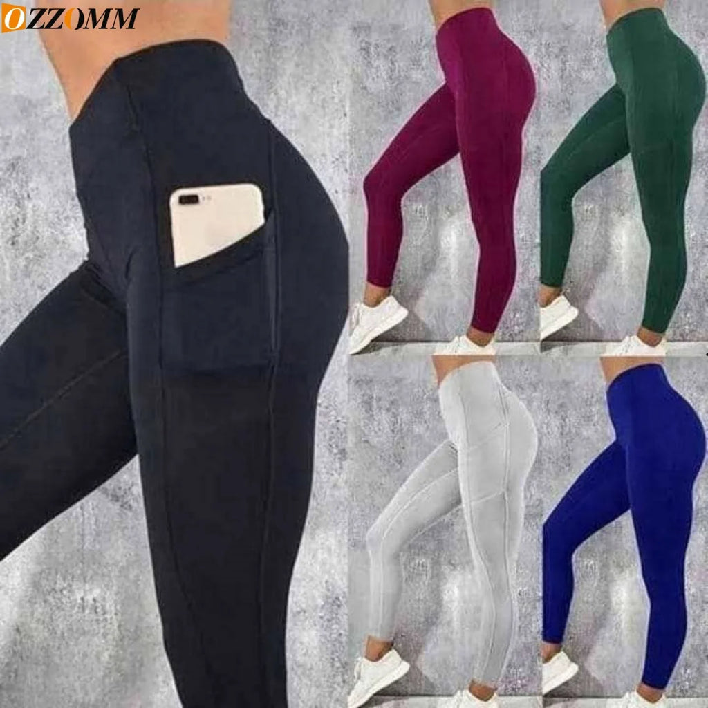 Pantalon de yoga grande taille avec poches pour femme