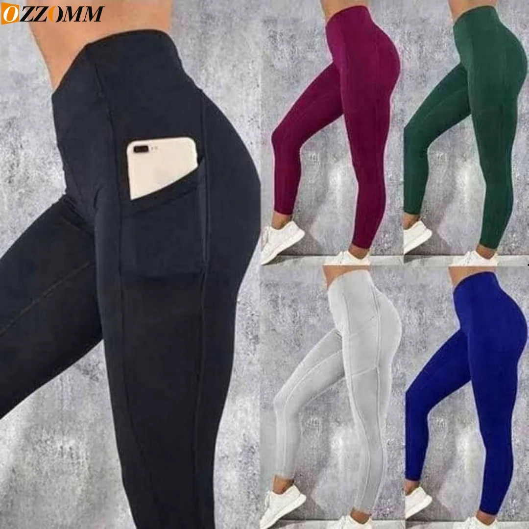 Pantalon de yoga grande taille avec poches pour femme