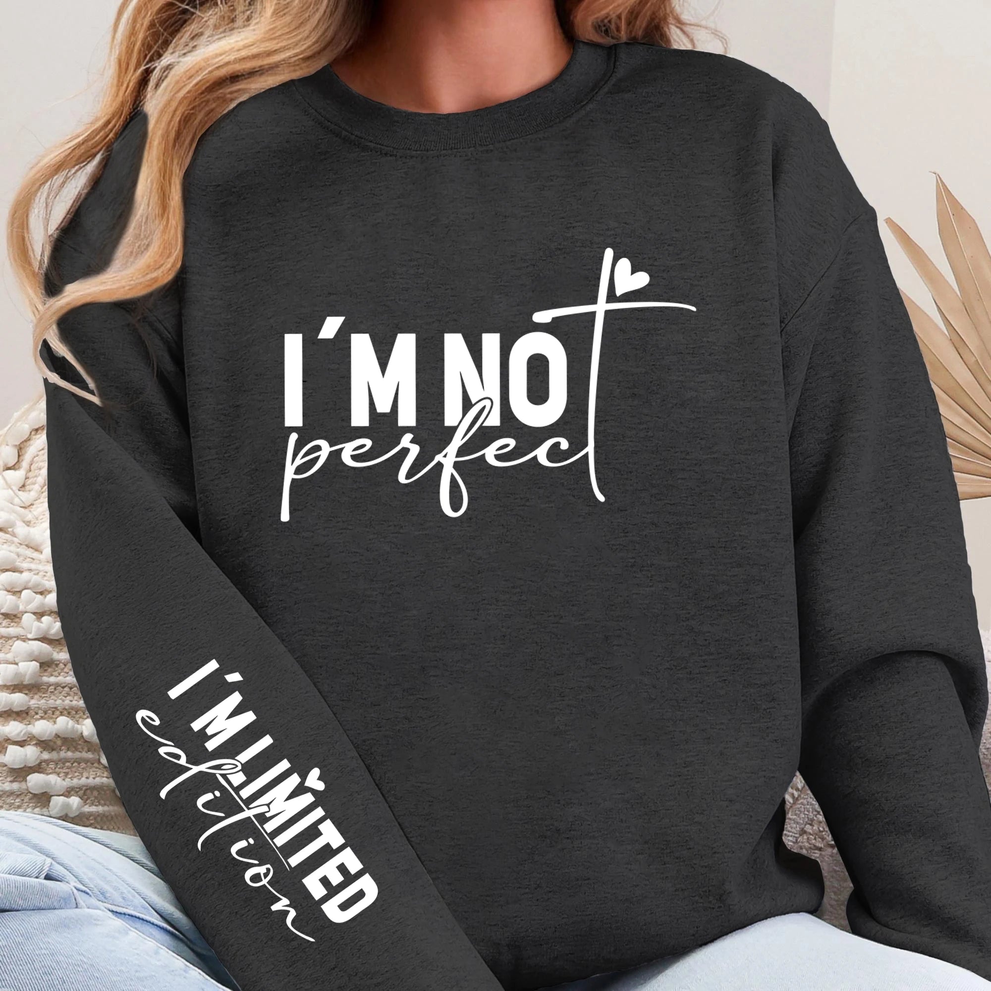 Sweat-shirt en molleton à col rond pour femmes