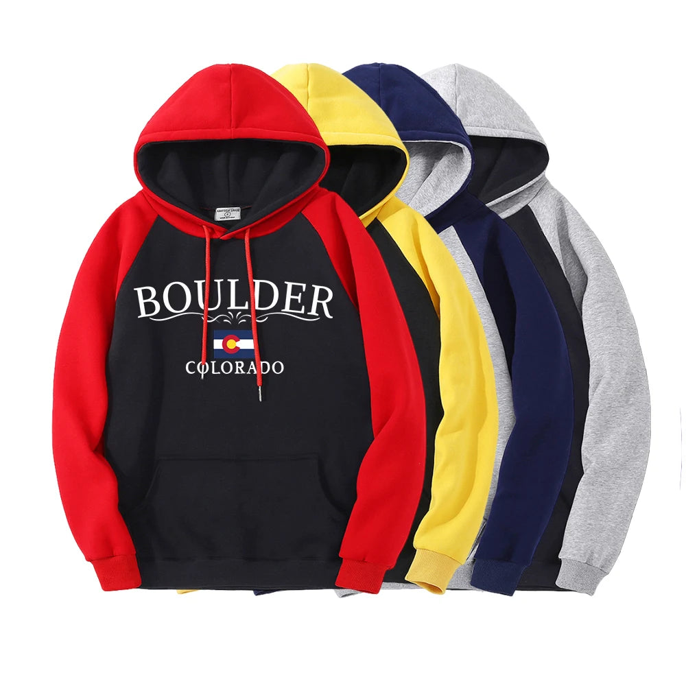 Sweat-shirts à capuche raglan Boulder Colorado pour femmes