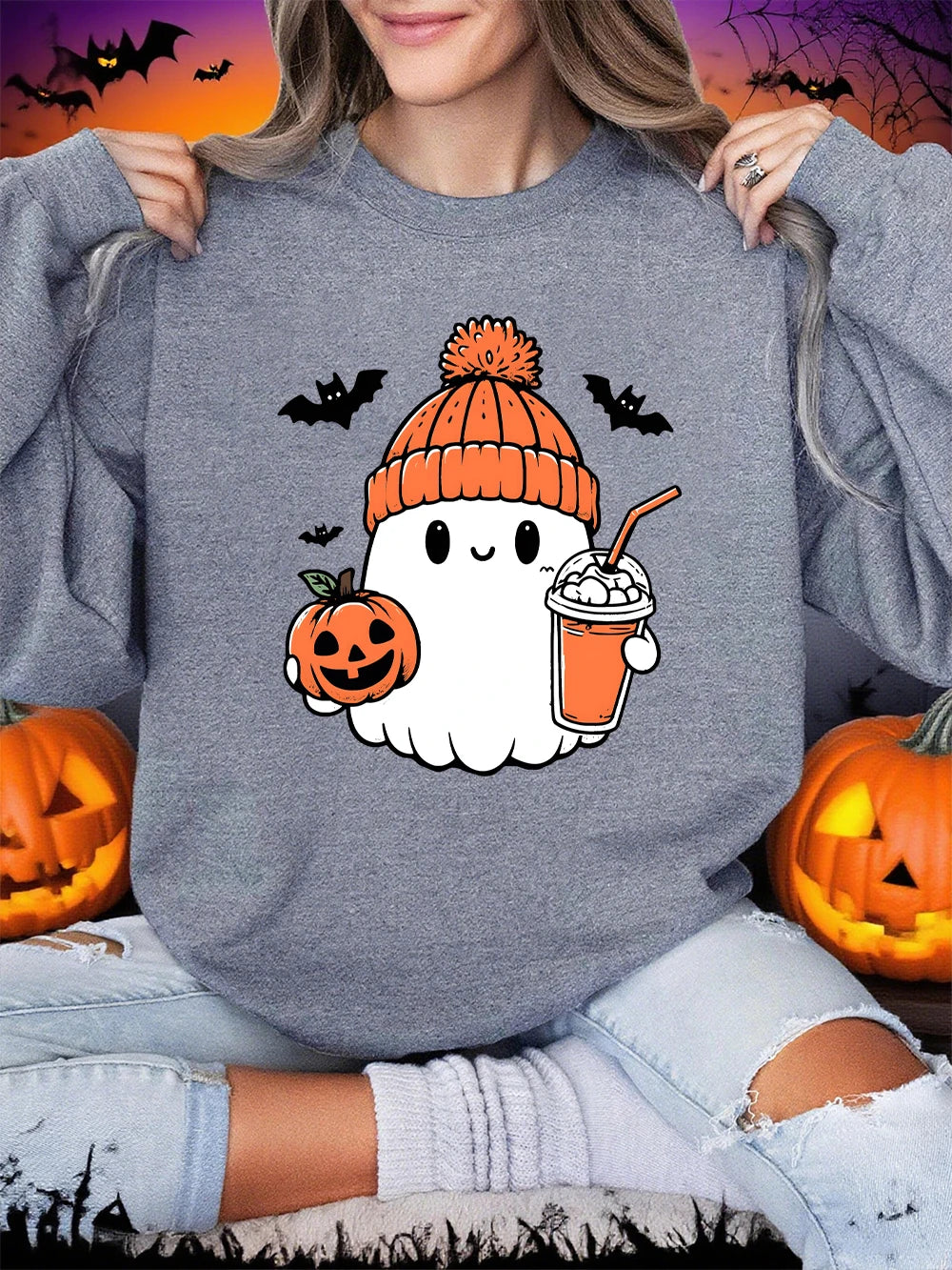 Sweat-shirt à capuche chaud et col ras du cou pour femmes