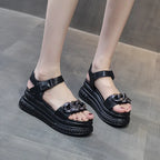 Sandales en cuir véritable pour femmes