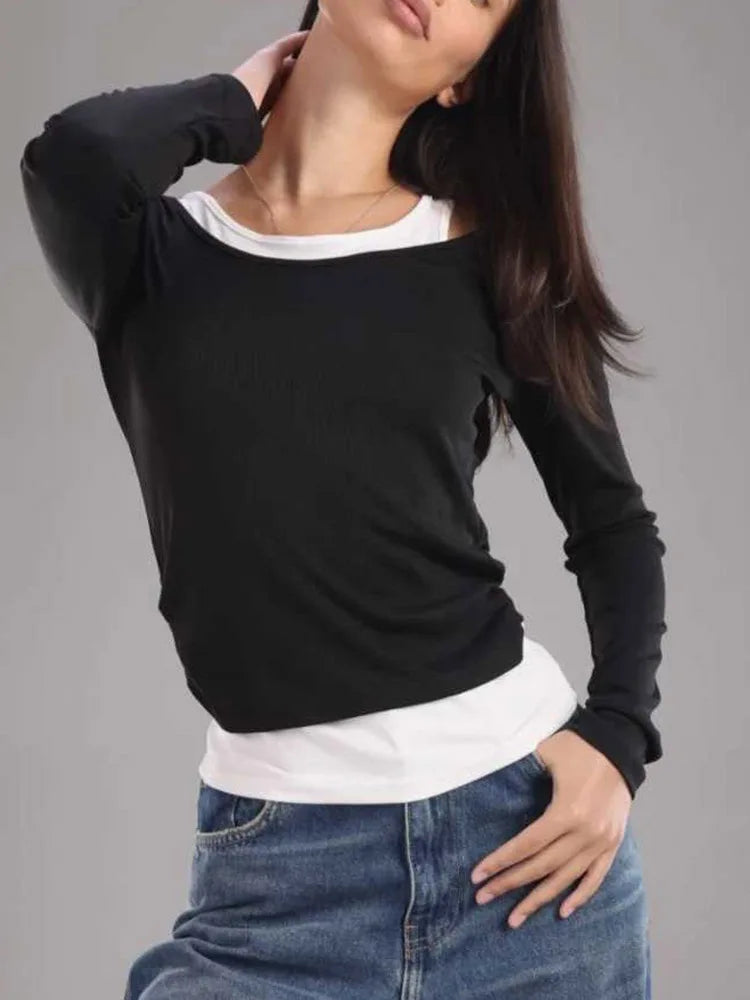 T-Shirt Femme – Manches Longues et Coupe Décontractée