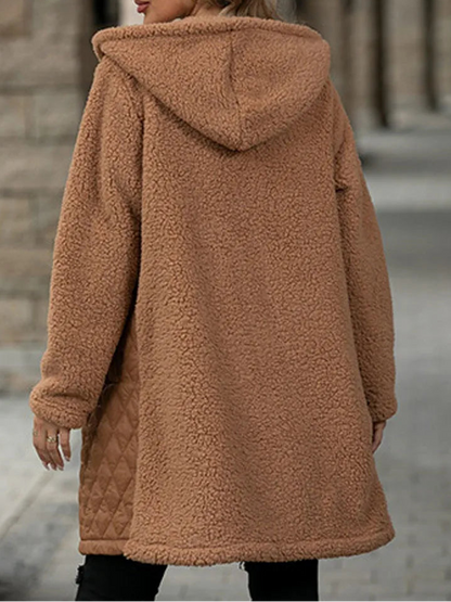 Manteau Femme à Capuche – Effet Peluche