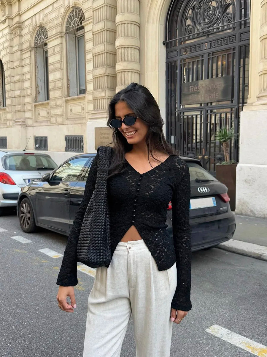 T-shirts en dentelle pour femmes
