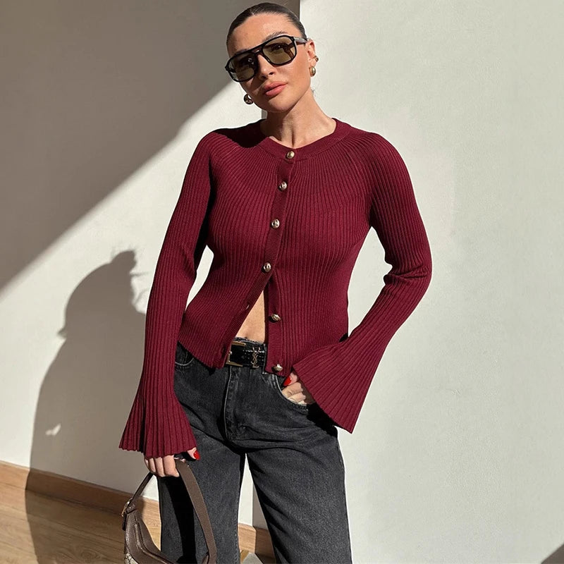 Cardigan à simple boutonnage pour femmes