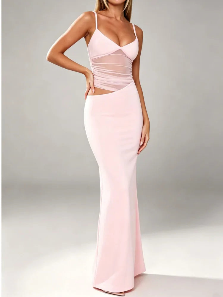Robe Longue Sirène Femme – Maille Transparente