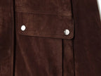Veste en faux daim à col montant et manches longues pour femmes