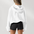 Veste de sport à capuche grise ample américaine pour femmes