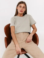 T-shirt d'été 100 % coton pour femmes